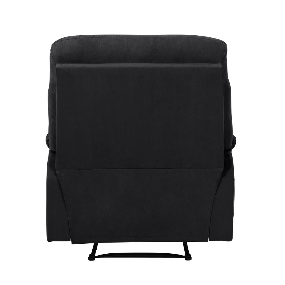 ProLounger Wall Hugger Recliner in Black Microfiber with Stitched Back