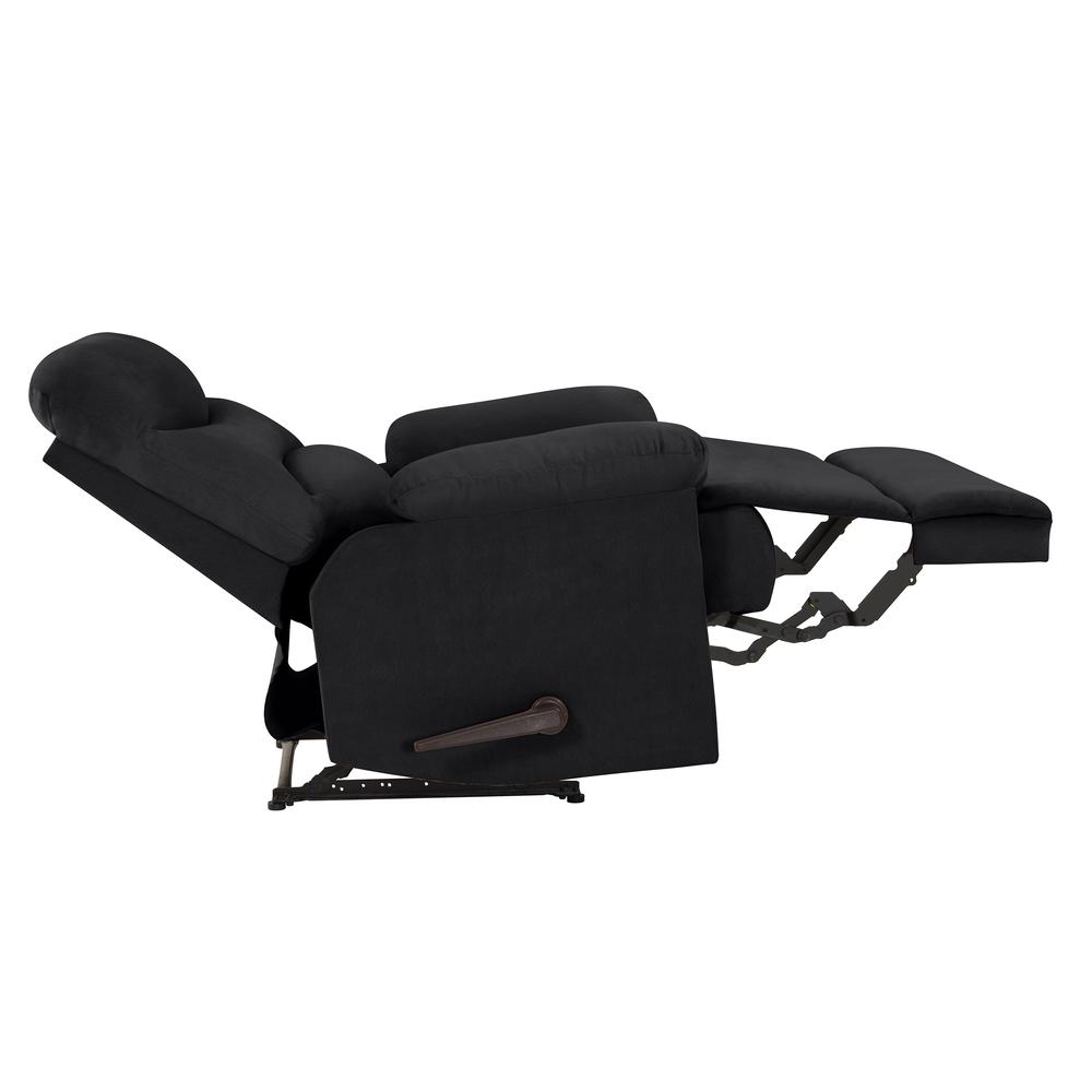 ProLounger Wall Hugger Recliner in Black Microfiber with Stitched Back