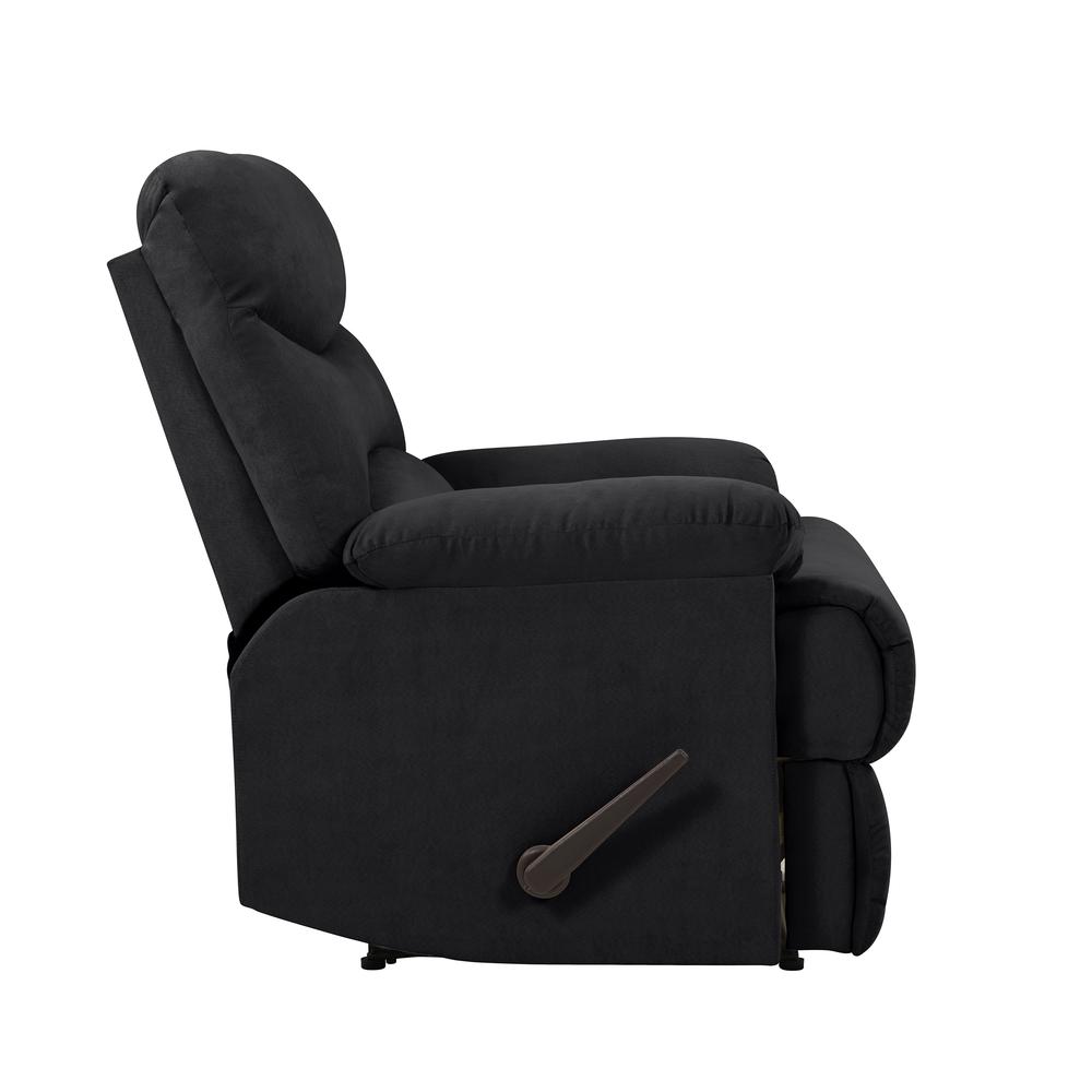 ProLounger Wall Hugger Recliner in Black Microfiber with Stitched Back