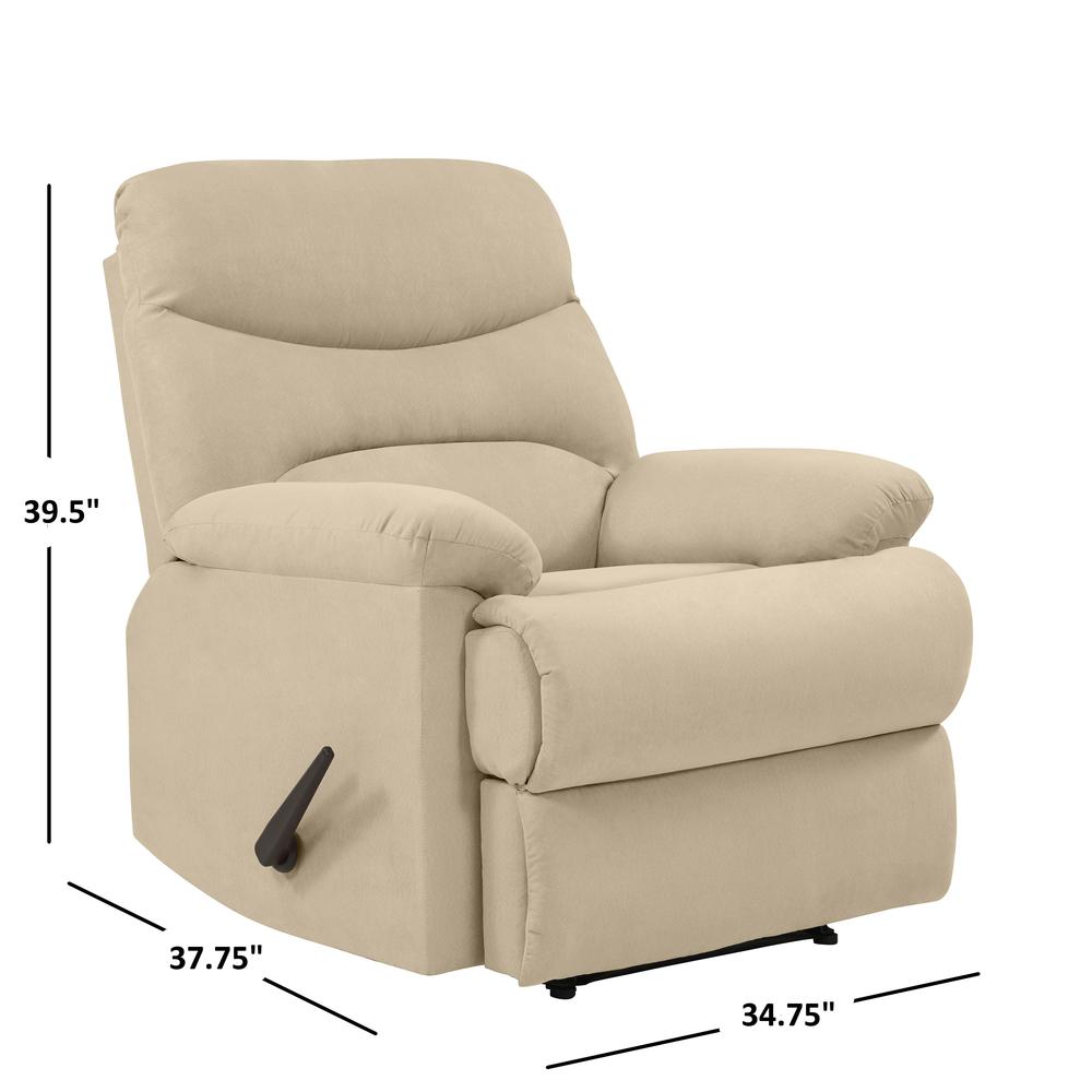 ProLounger Wall Hugger Recliner in Khaki Microfiber with Stitched Back