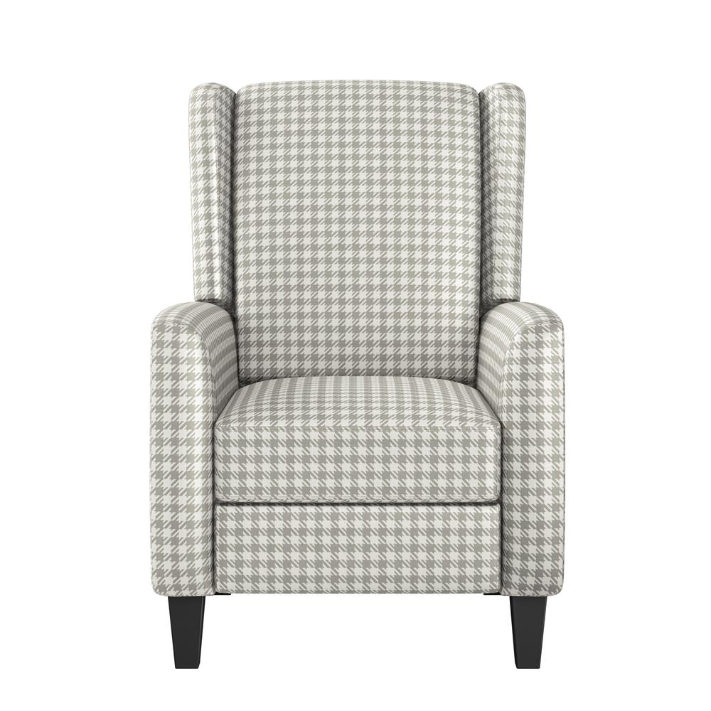 ProLounger Pushback Recliner in Grey Houndstooth Linen