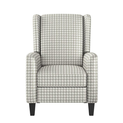 ProLounger Pushback Recliner in Grey Houndstooth Linen