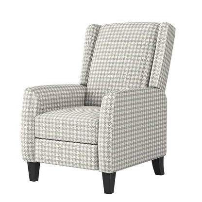 ProLounger Pushback Recliner in Grey Houndstooth Linen