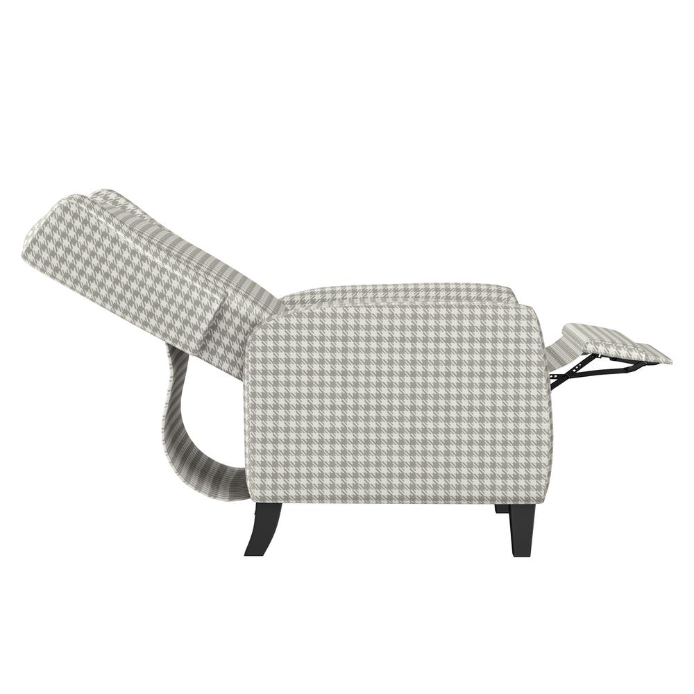 ProLounger Pushback Recliner in Grey Houndstooth Linen