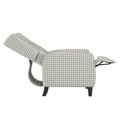 ProLounger Pushback Recliner in Grey Houndstooth Linen