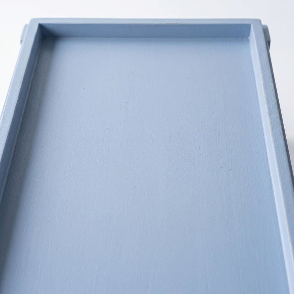 Blue Mango Wood Rectangular Coffee Table with Lower Shelf and Light Blue Finish