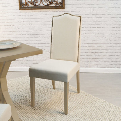 Florence Trestle Table and 4 Romero Parson Upholstered Chairs