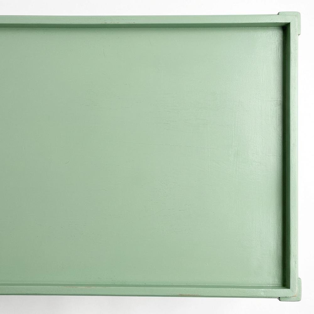 Rectangular Mango Wood Coffee Table with Lower Shelf and Sea Grass Finish