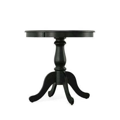 Fairview 30" Pedestal Dining Table with 2 Windsor Dining Chairs - Antique Black