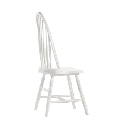 Fairview 36" Pedestal Dining Table with 2 Windsor Dining Chairs - Pure White