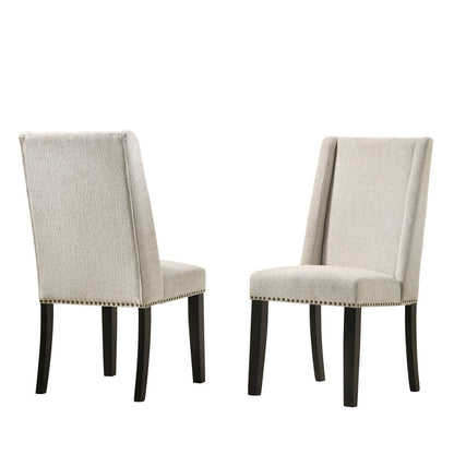 Gio 54" Pedestal Dining Table and 4 Laurant Upholstered Dining Chairs
