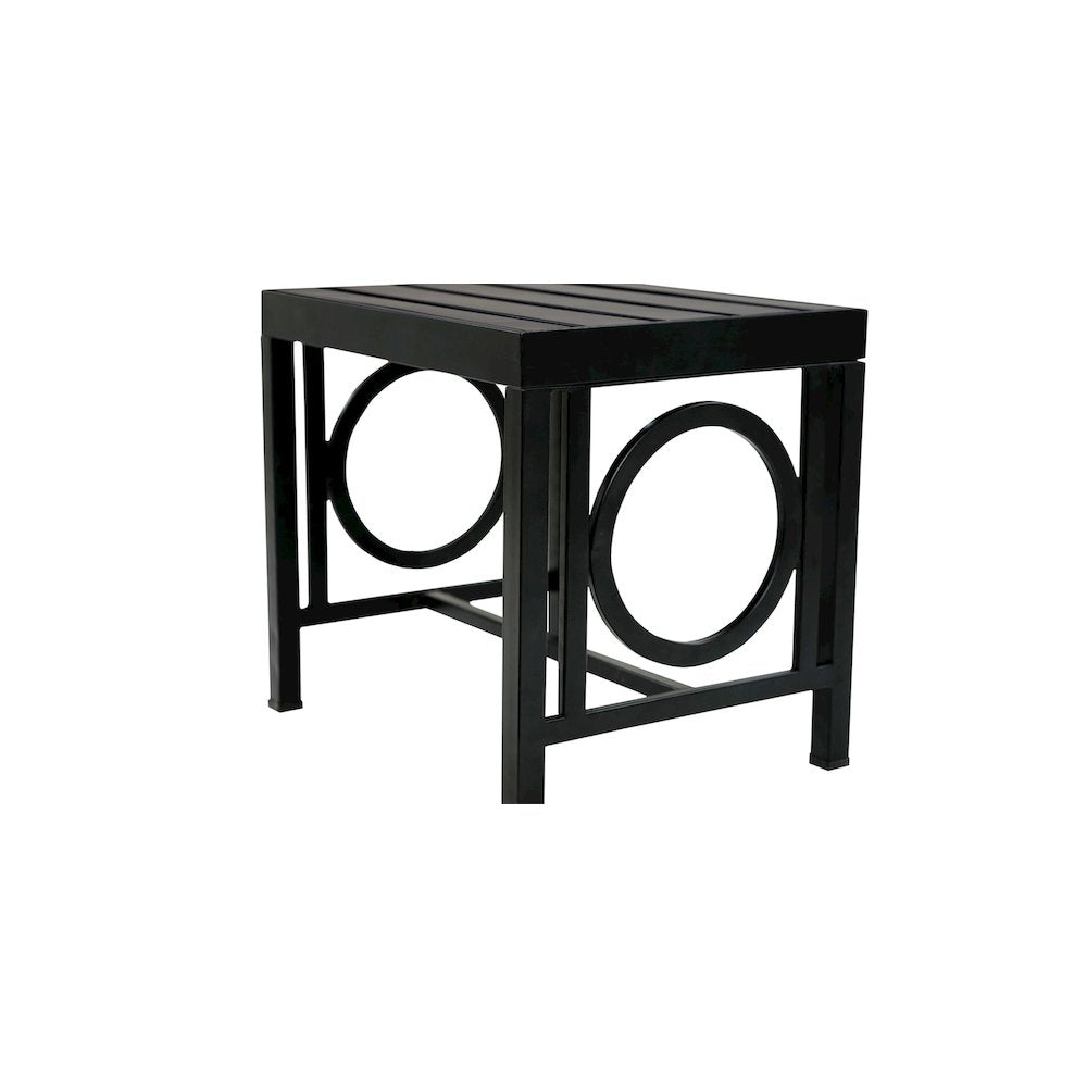 Gramercy Outdoor Bench and Side Table - Black