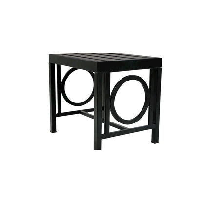 Gramercy Outdoor Bench and Side Table - Black