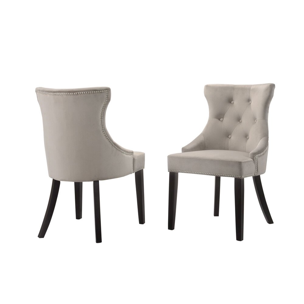 30" Round Marble Top Dining Table and 2 Julia Tufted Back Upholstered Chairs