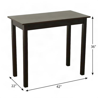 FurniFact Pub Table with Rubberwood Legs and Rectangular Top, Espresso