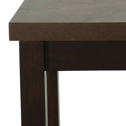 FurniFact Pub Table with Thick Top and Solid Rubberwood Legs, Espresso