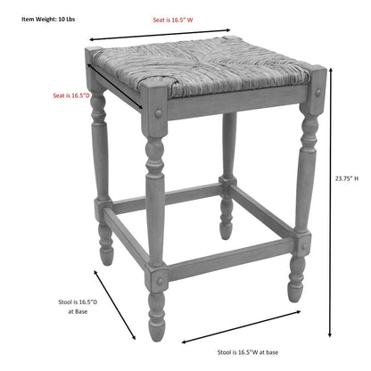 Tavern Pub Bar with 2 Counter Stools - Antique White