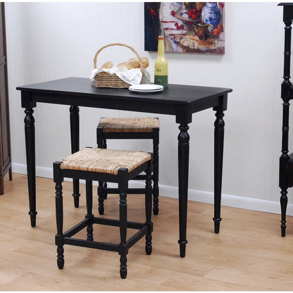 Hawthorne Bar Table with 2 Counter Stools - Antique Black