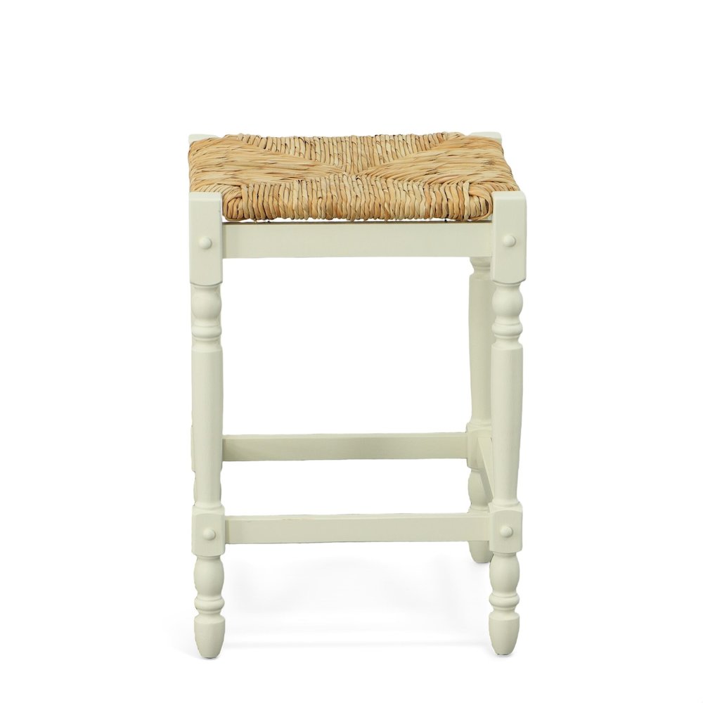Tavern Pub Bar with 2 Counter Stools - Antique White