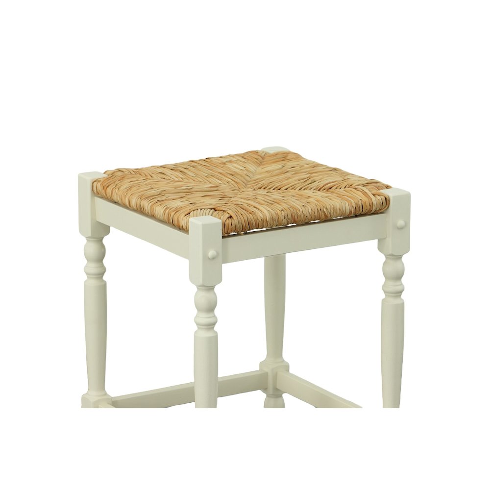 Tavern Pub Bar with 2 Counter Stools - Antique White