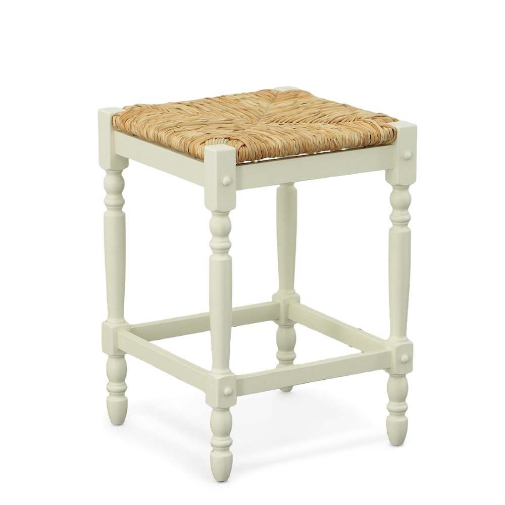 Tavern Pub Bar with 2 Counter Stools - Antique White