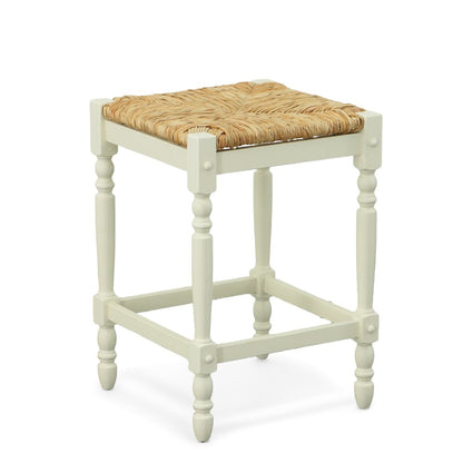 Tavern Pub Bar with 2 Counter Stools - Antique White