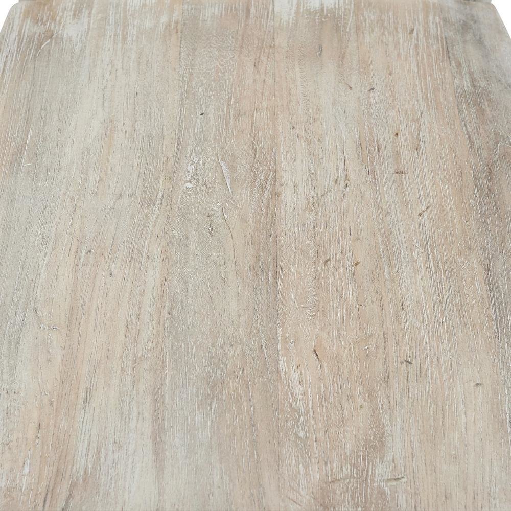 Rubberwood Farmhouse Dining Chair with Ladder Back, Natural Driftwood