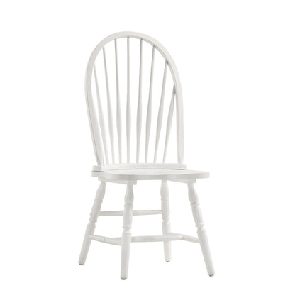 Fairview 42" Pedestal Dining Table with 4 Windsor Dining Chairs - Pure White