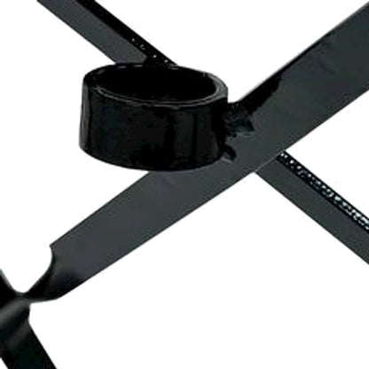 Outdoor Escape Round Folding Bistro Table with Umbrella, Black, 30 inch