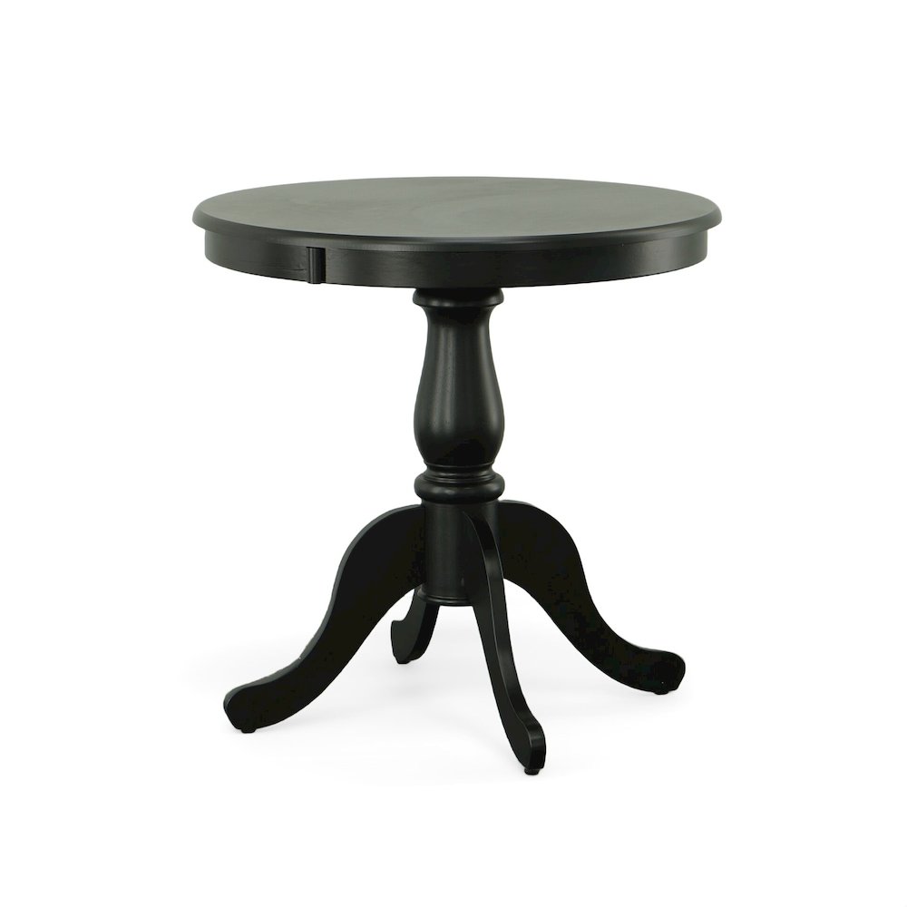 Fairview 30" Pedestal Dining Table with 2 Whitman Dining Chairs - Antique Black