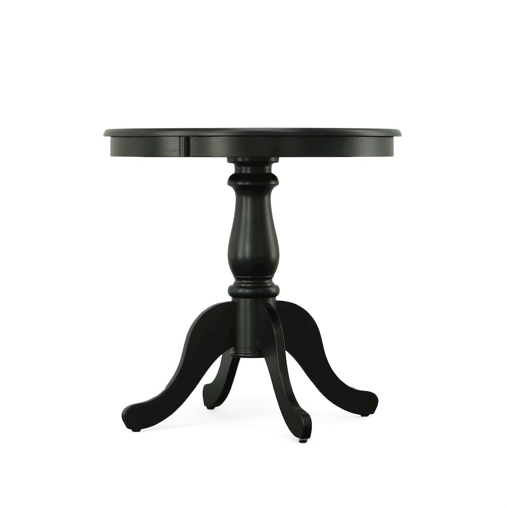 Fairview 30" Pedestal Dining Table with 2 Whitman Dining Chairs - Antique Black