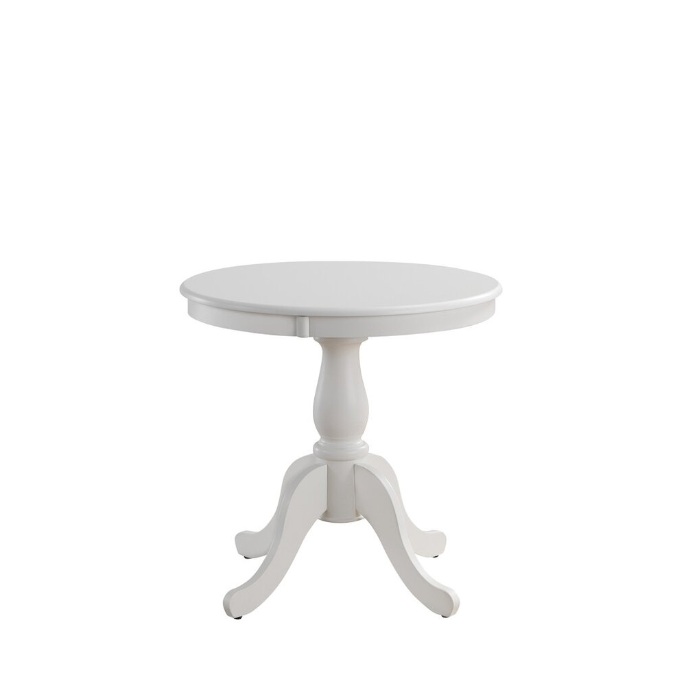 Fairview 30" Pedestal Dining Table with 2 Windsor Dining Chairs - Pure White