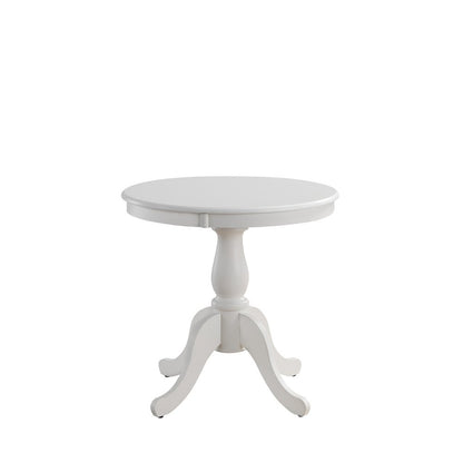 Fairview 30" Pedestal Dining Table with 2 Windsor Dining Chairs - Pure White