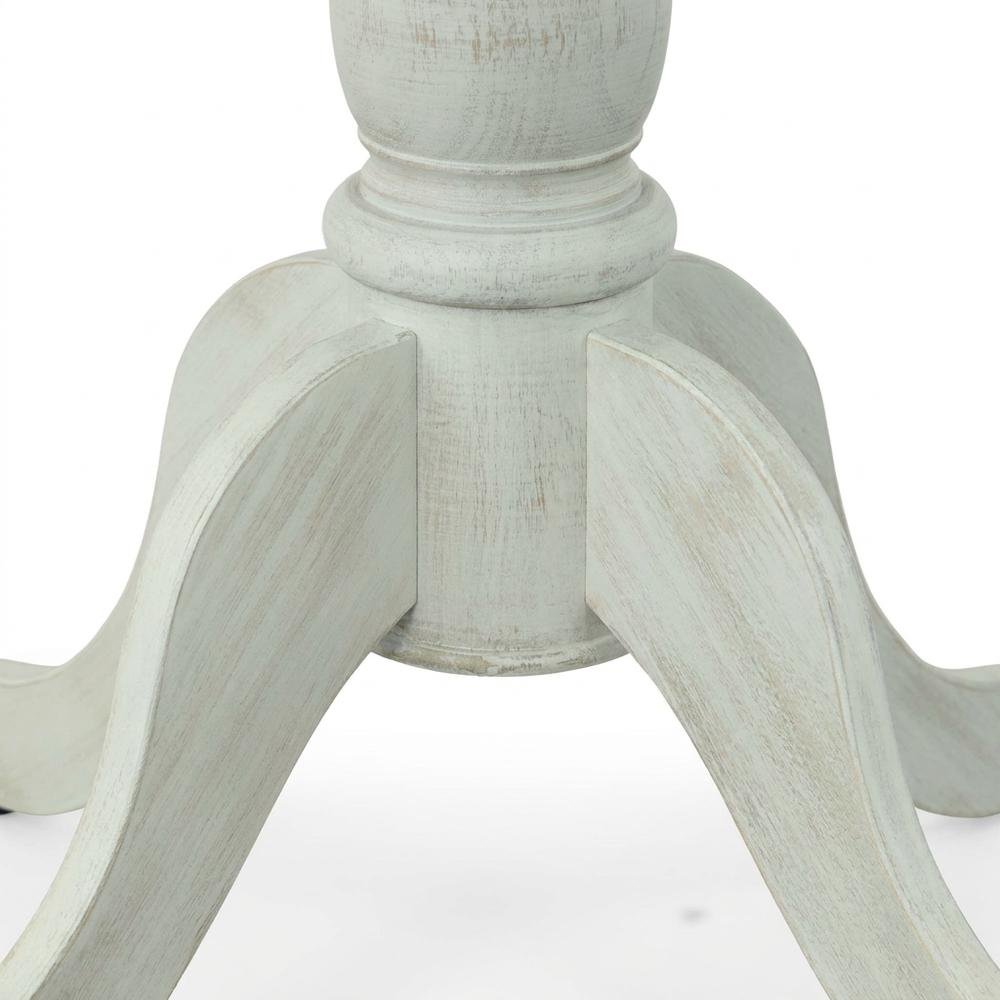Rubberwood Pedestal Round Dining Table with Veneer Top for 4, Whitewash