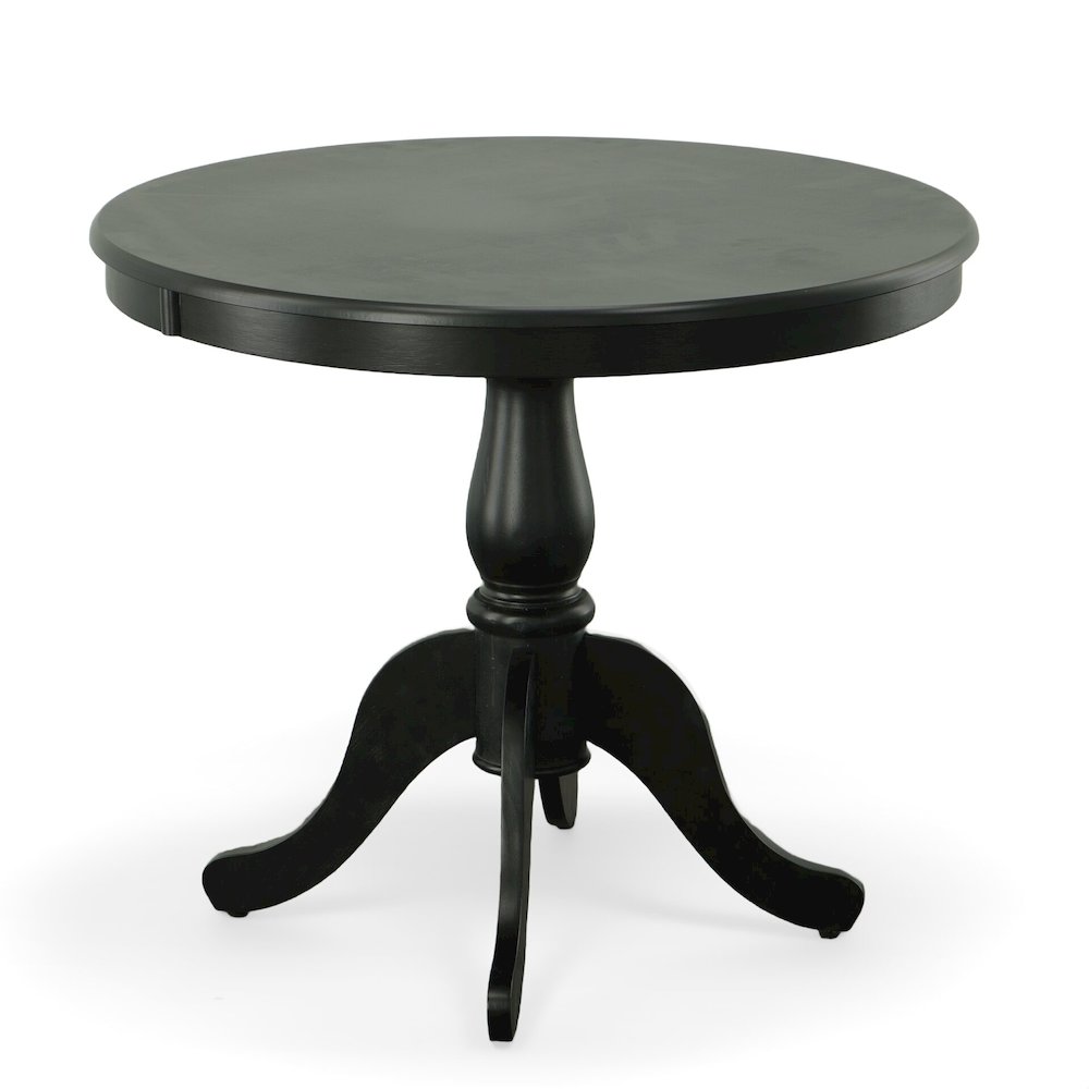 Fairview 36" Pedestal Dining Table with 4 Whitman Dining Chairs - Antique Black