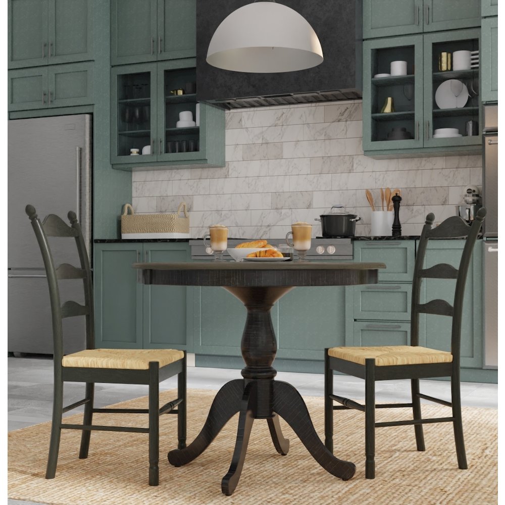 Fairview 36" Pedestal Dining Table with 2 Vera Dining Chairs