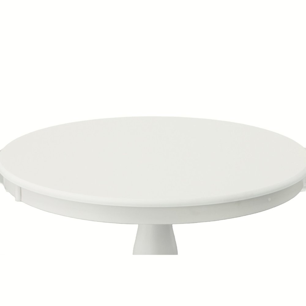 Fairview 36" Pedestal Dining Table with 2 Windsor Dining Chairs - Pure White