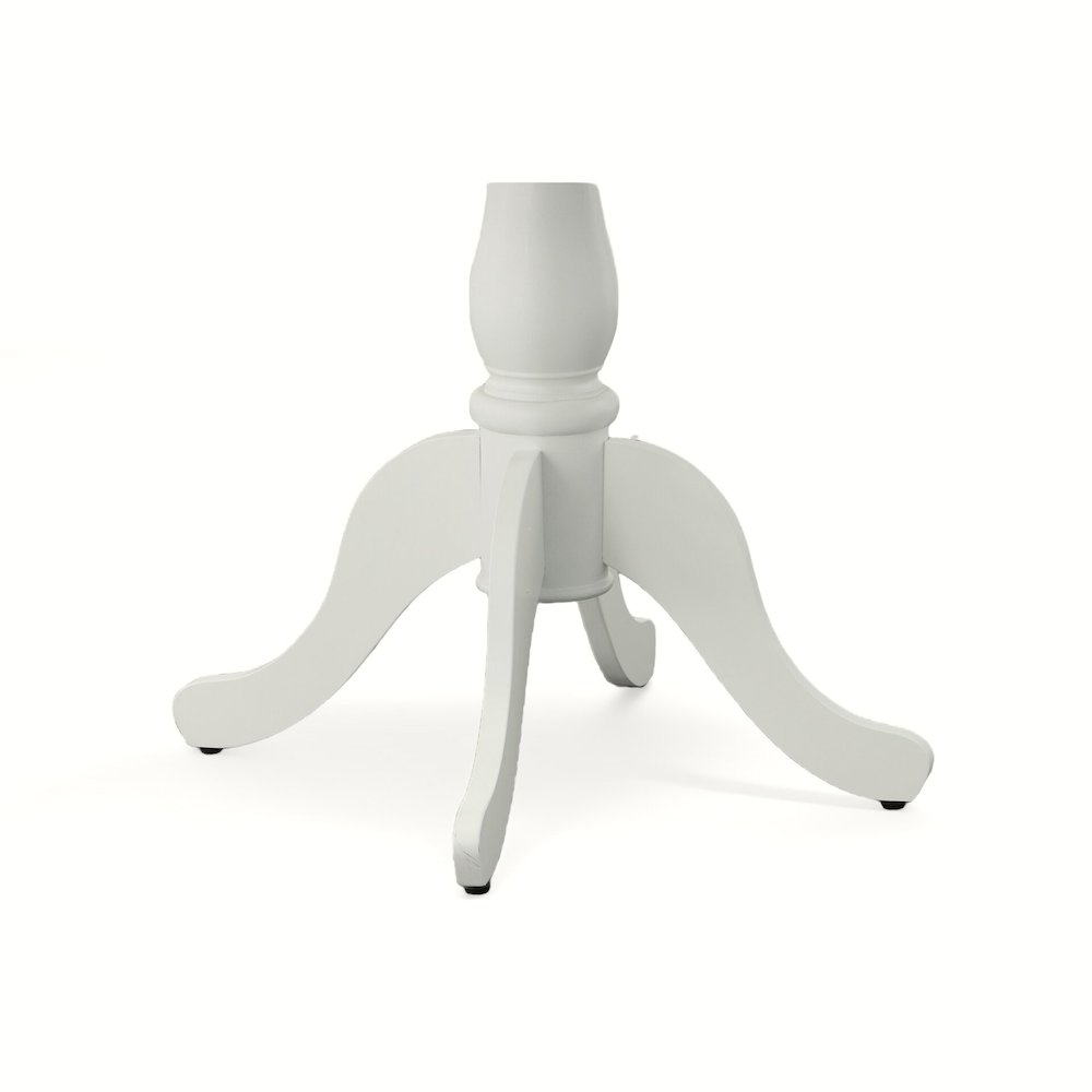Fairview 36" Pedestal Dining Table with 2 Windsor Dining Chairs - Pure White