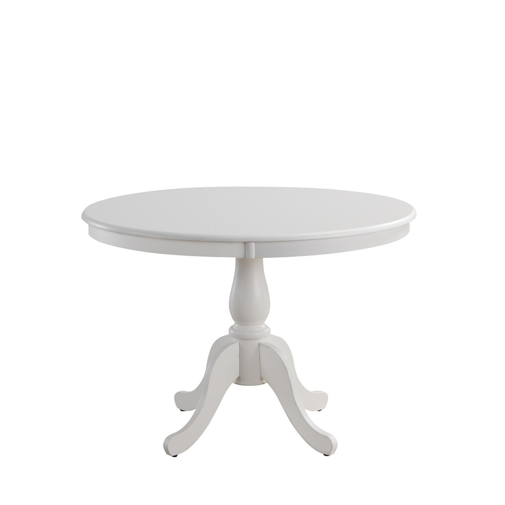 Fairview 42" Pedestal Dining Table with 4 Windsor Dining Chairs - Pure White