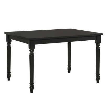 Draven Farmhouse Dining Table with 4 Laurant Upholstered Dining Chairs