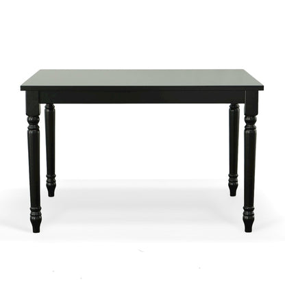 Draven Farmhouse Dining Table with 4 Laurant Upholstered Dining Chairs