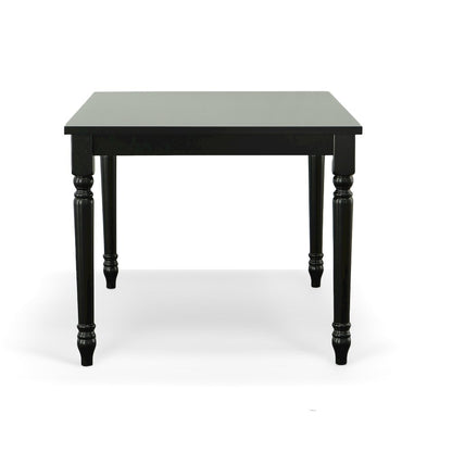 Draven Farmhouse Dining Table with 4 Laurant Upholstered Dining Chairs