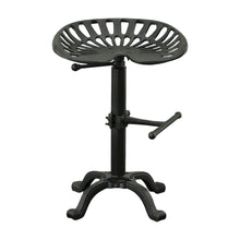 Cast Iron Tractor Seat Barstool with Adjustable Counter Height, Black