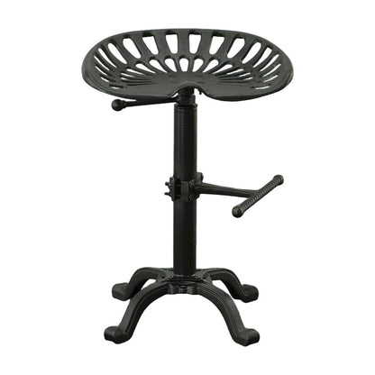 Cast Iron Tractor Seat Barstool with Adjustable Counter Height, Black