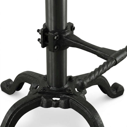 Cast Iron Tractor Seat Barstool with Adjustable Counter Height, Black