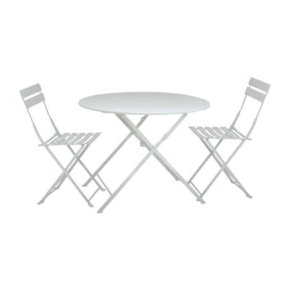 Bistro 30" Round Table Outdoor Set - Set of 3 - White