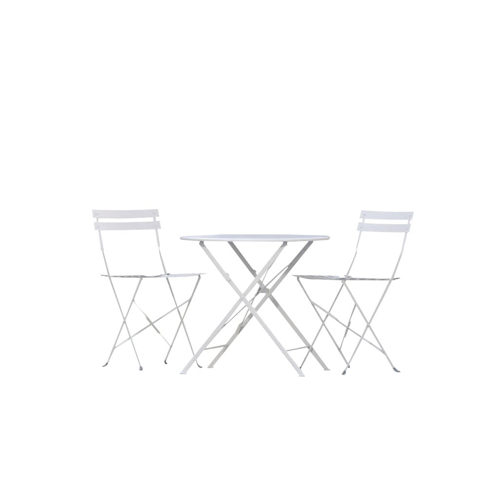 Bistro Folding Outdoor Chair Set - Set of 2 - White