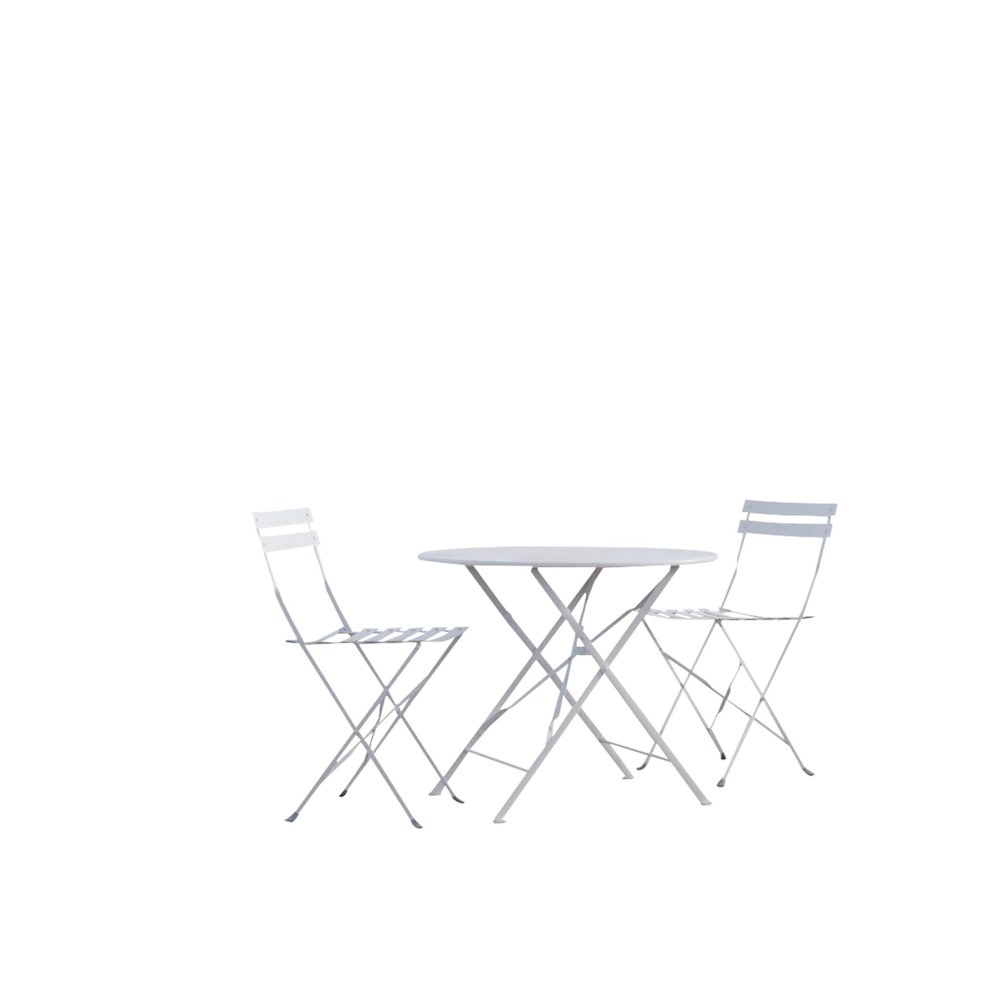 Bistro Folding Outdoor Chair Set - Set of 2 - White