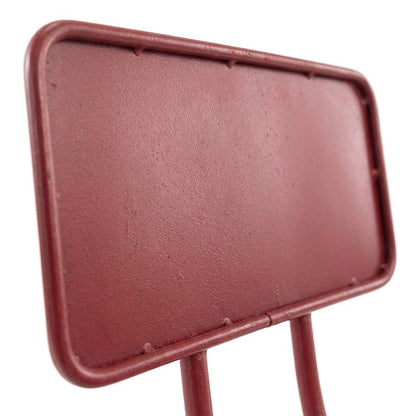Cast Iron Tractor Seat Bar Stool with Back and Adjustable Height, Red