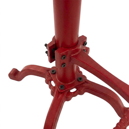 Cast Iron Tractor Seat Bar Stool with Back and Adjustable Height, Red